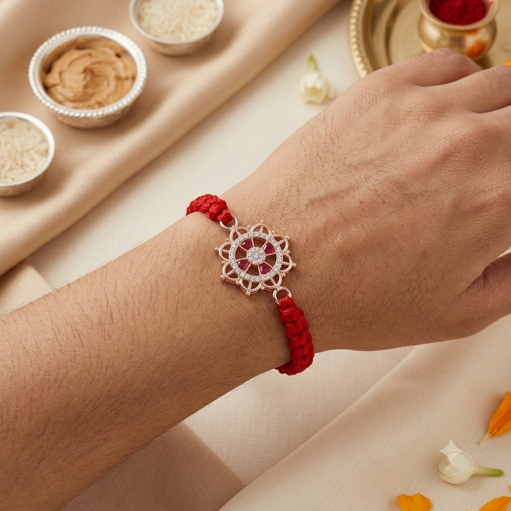 925 Sterling Silver Sudarshan Chakra Rakhi
