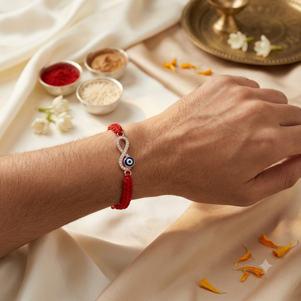 925 Sterling Silver Evil Eye Infinity Rakhi