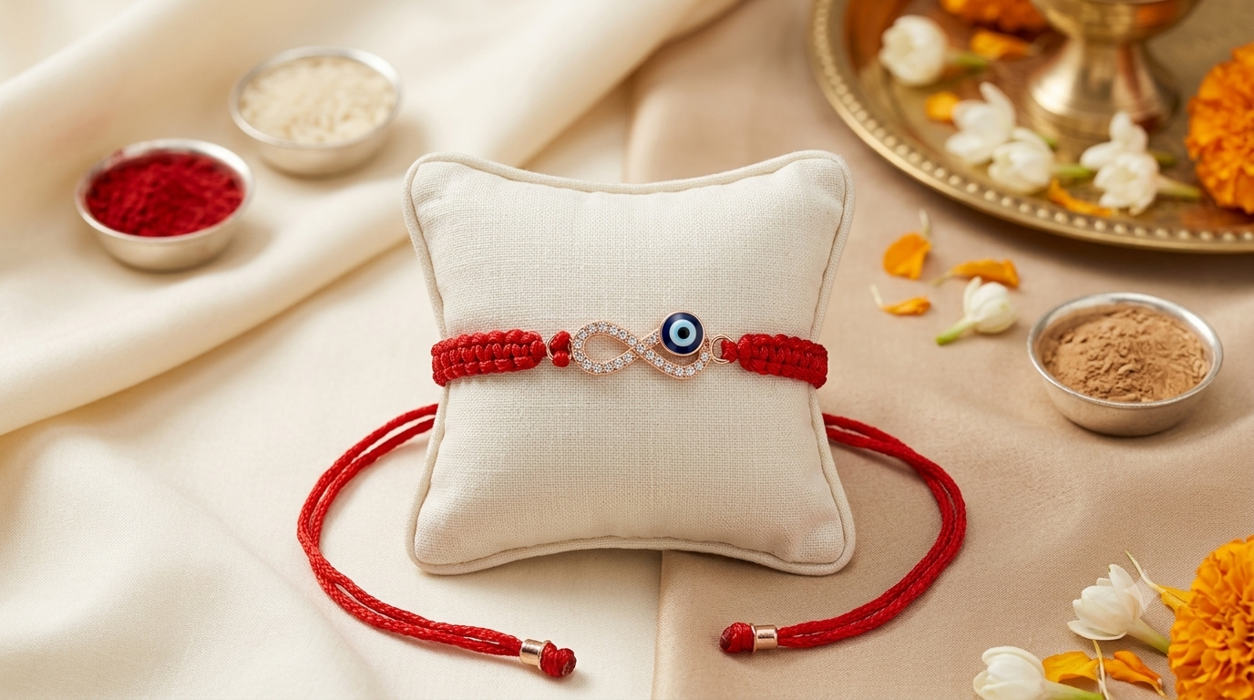 925 Sterling Silver Evil Eye Infinity Rakhi