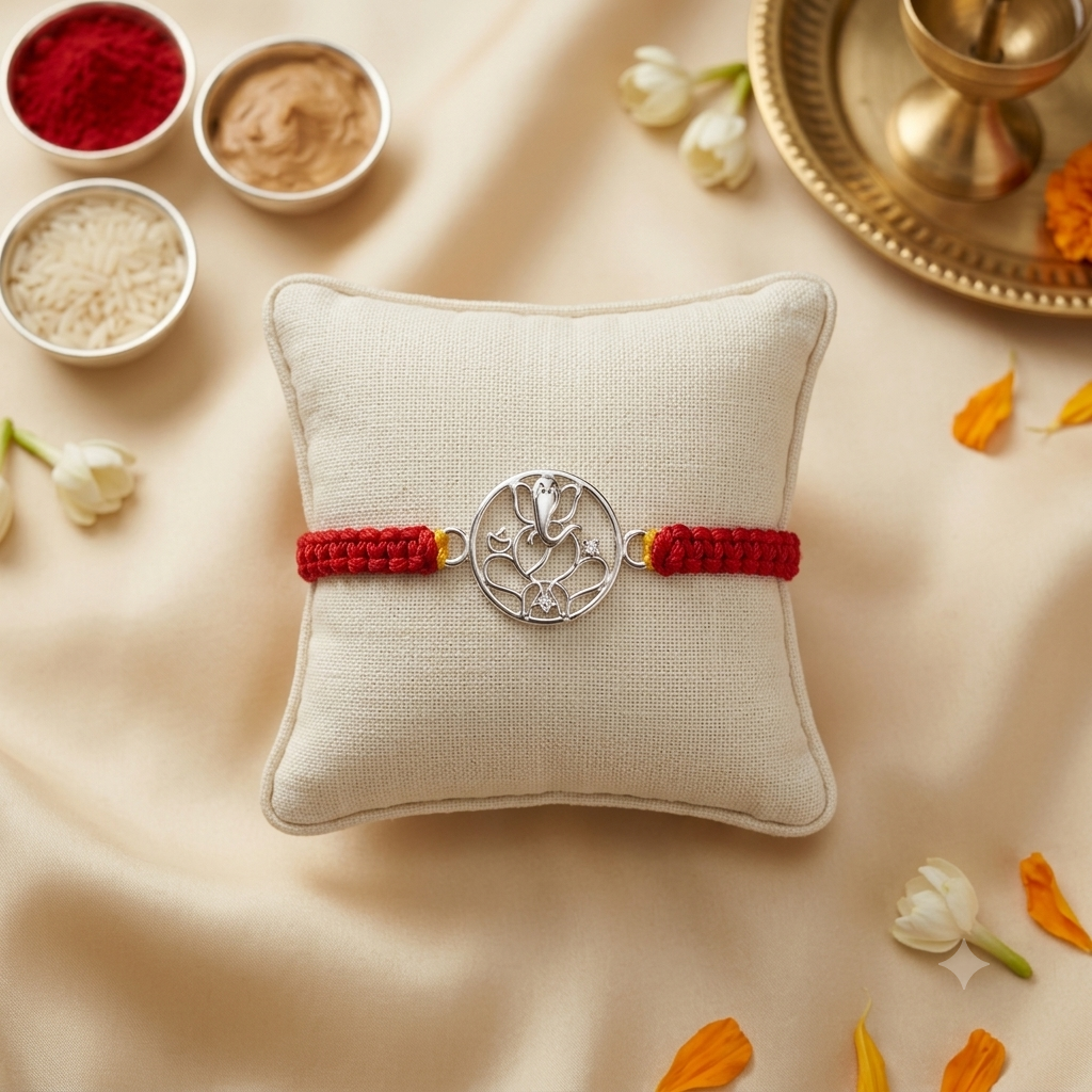 925 Sterling Silver Ganesh Rakhi