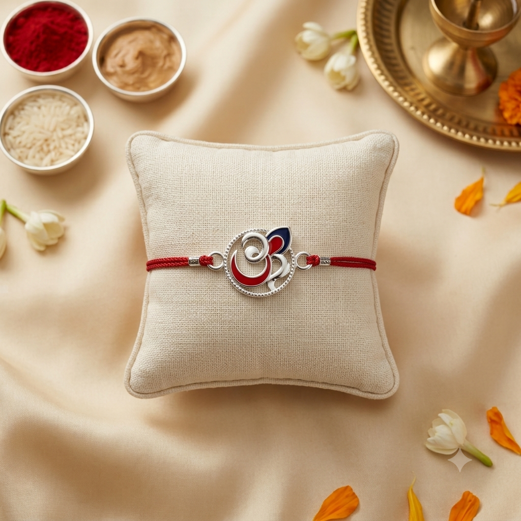 925 Sterling Silver Om Rakhi