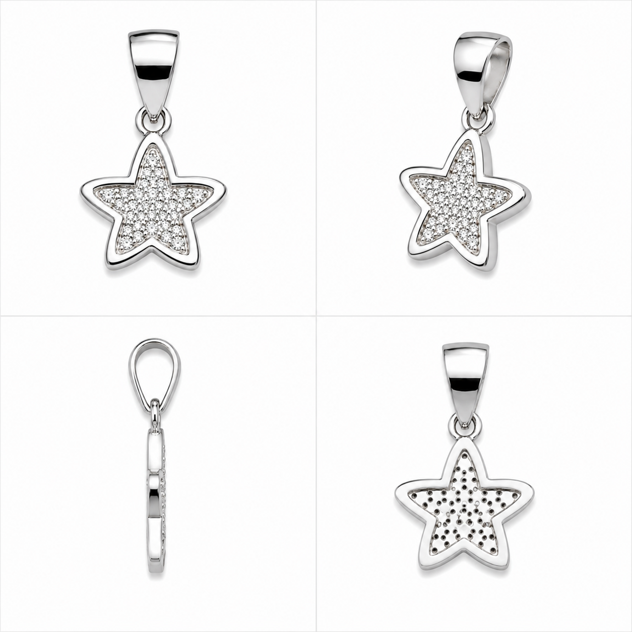 925 Silver Micro Pendant (0.8g) | Sterling Silver Star CZ Pendant