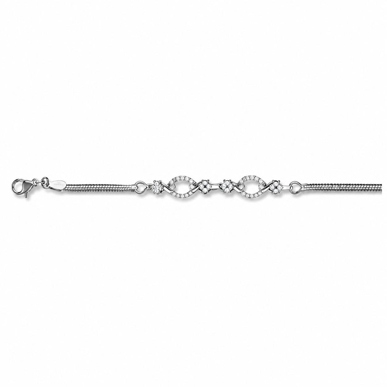 925 Silver Snake Chain Bracelet | Sterling Silver Infinity CZ Bracelet